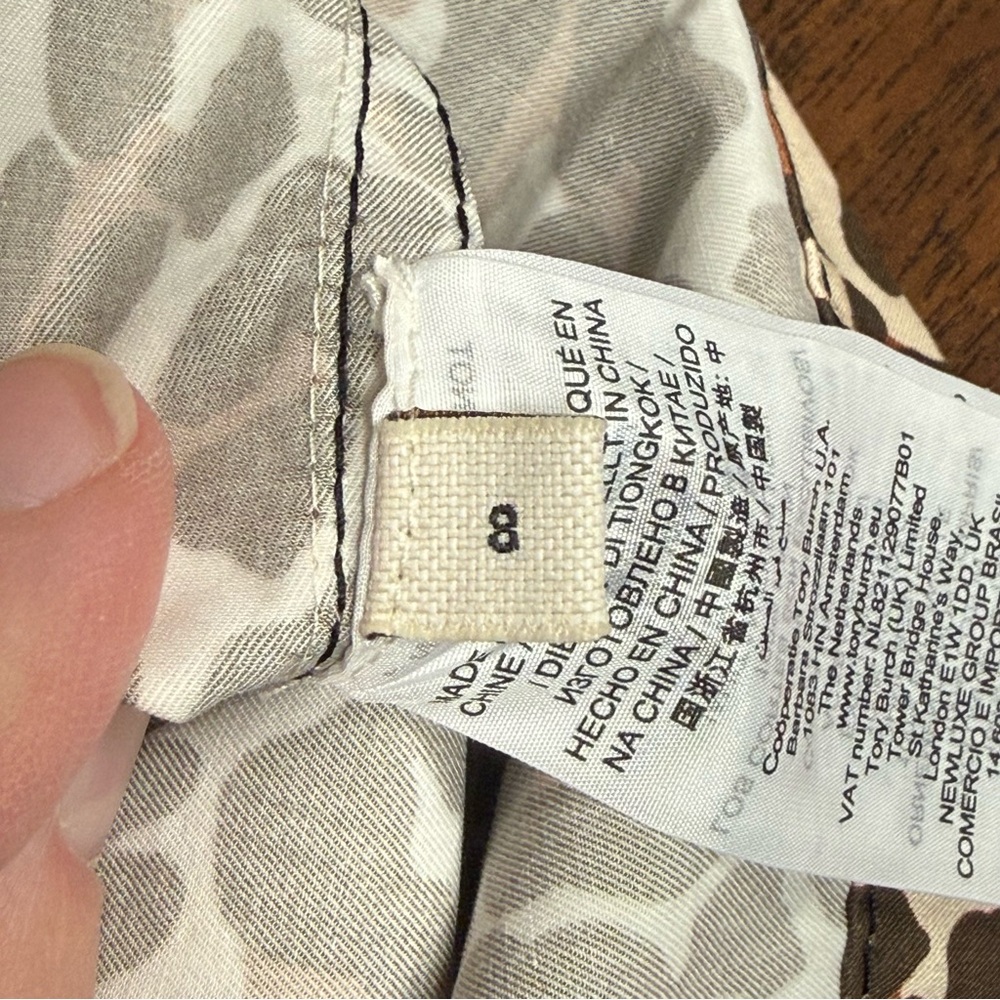 Tory Burch Leopard Print Shirt Dress Belted Cotton Safari Chic Size 8 - Picture 11 of 15